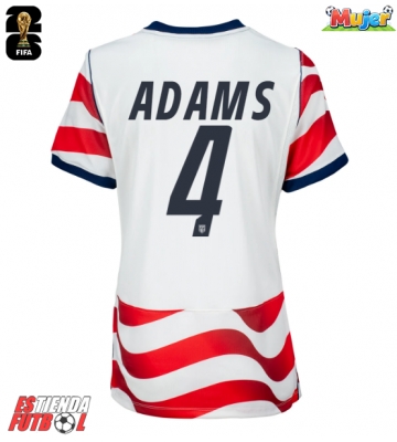 Estados Unidos Tyler Adams #4 Primera Equipación Mujer Mundial 2026 Manga Corta